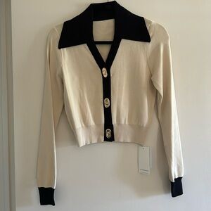 NWT - cream & black sweater